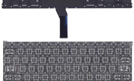 Клавиатура Apple MacBook Air 2011+ A1369 (2011 года), A1466 (2012, 2013, 2014, 2015 года) Black, (No Frame), RU (горизонтальный энтер)