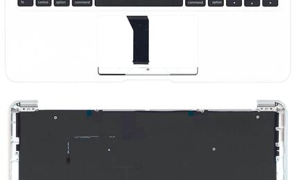 Клавиатура для ноутбука Apple MacBook Air 2013+ (A1465) Black, (Silver TopCase), RU (горизонтальный энтер)