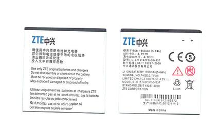 Аккумуляторная батарея для смартфона ZTE Li3715T42P3h504857 U830 3.7V White 1350mAh 5.6Wh