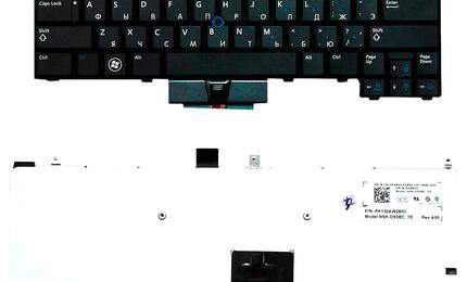 Клавиатура для ноутбука Dell Latitude (E4310) с подсветкой (Light), с указателем (Point Stick) Black, RU/EN