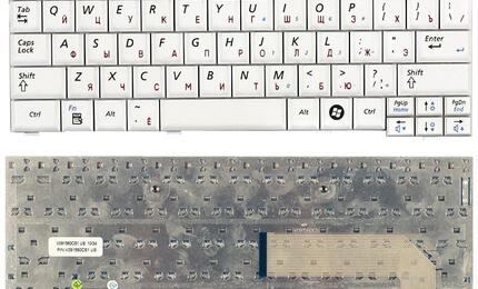 Клавиатура для ноутбука Samsung (N120, N510) White, RU