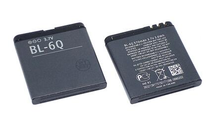 Аккумуляторная батарея для смартфона Nokia BL-6Q 6700C 3.7V Black 970mAh 3.6Wh