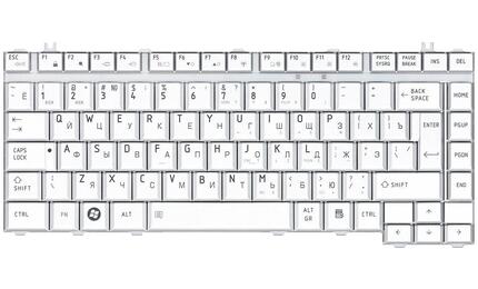 Клавиатура Toshiba Satellite (A200, A205, A300, A305, A400, A405, M200, M205, M300, M305, L200, L300, L305, L300D, L305D, L455, L450, L450D, L455D, Pro M200) SIlver, RU (вертикальный энтер) - фото 2