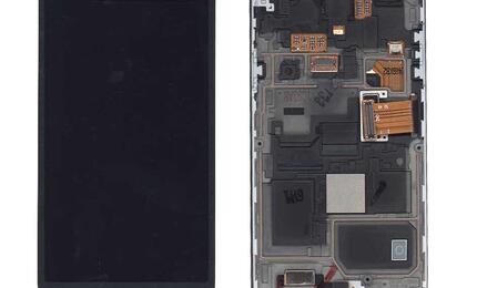 Матрица с тачскрином (модуль) для Samsung Galaxy S4 mini GT-I9190 черный с рамкой