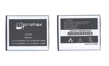 Аккумуляторная батарея для Micromax Q324 Bolt 3.7V Black 1800mAh 6.66Wh