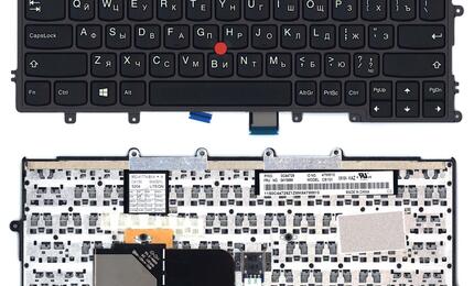Клавиатура для ноутбука Lenovo ThinkPad (X240, X240S, X240I) с указателем (Point Stick) Black, Black Frame, RU