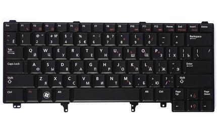 Клавиатура для ноутбука Dell Latitude E5420, E6220, E6320, E6420, E6430 Black, RU/EN - фото 2