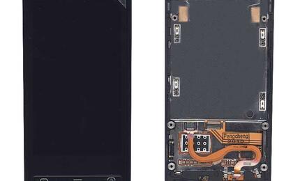 Матрица с тачскрином (модуль) для Nokia Lumia 700 черный с рамкой