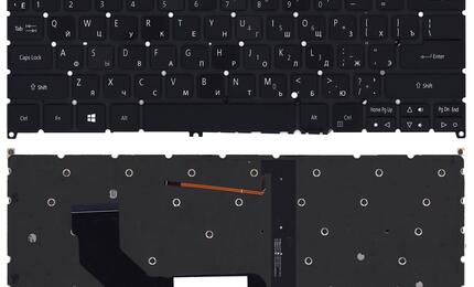Клавиатура для ноутбука Acer Swift 3 SF314 с подсветкой (Light), Black, RU