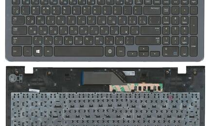 Клавиатура для ноутбука Samsung (355V5C) Black, (Gray TopCase), RU