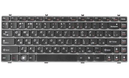 Клавиатура для ноутбука Lenovo IdeaPad (Y470) Black, (Gray Frame), RU - фото 2