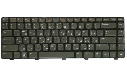 Клавиатура Dell Inspiron (M4040, M4110, M5040, N4050, N4110) Vostro (1540, 3550) с подсветкой (Light), Black, (Black Frame) RU/EN - фото 2
