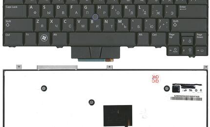 Клавиатура для ноутбука Dell Latitude (E4300) с указателем (Point Stick), с подсветкой (Light), Black, RU