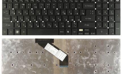 Клавиатура для ноутбука Acer Gateway (NV55) Black, (No Frame), RU (горизонтальный энтер)