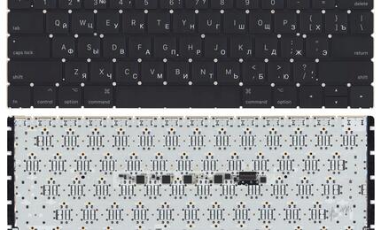 Клавиатура для ноутбука Apple MacBook 12&quot; (A1534) 2015+ Black, (No Frame), (маленький энтер) RU