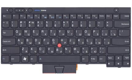 Клавиатура для ноутбука Lenovo ThinkPad (T430, T430I, X230, T530, L430, L530) с указателем (Point Stick) Black, Black Frame, RU - фото 2