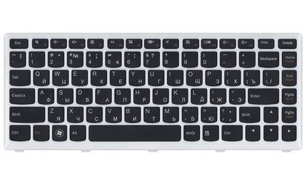 Клавиатура для ноутбука Lenovo IdeaPad (U310) Black, (White Frame), RU - фото 2