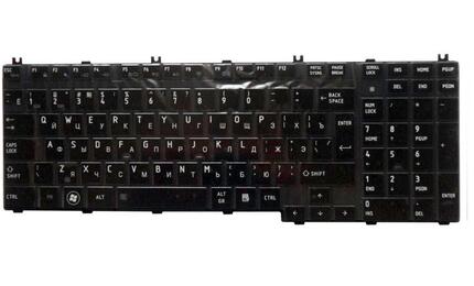 Клавиатура Toshiba Satellite (A500) с подсветкой (Light), Black, (No Frame) RU - фото 2