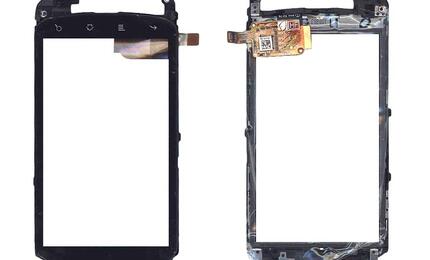 Тачскрин (Сенсорное стекло) для смартфона HTC Nexus One черный с рамкой