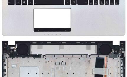 Клавиатура для ноутбука Asus (N56, N56V) Black, (Silver TopCase), RU