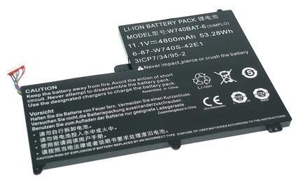 Аккумуляторная батарея для ноутбука DNS W740BAT-6 Clevo W740 11.1V Black 4800mAh Orig Аккумуляторная батарея для ноутбука DNS W740BAT-6 Clevo W740 11.1V Black 4800mAh Orig