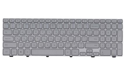 Клавиатура для ноутбука Dell Inspiron (15-7000, 7537) Black, RU с подсветкой (Light), Silver, (Silver Frame) RU - фото 2