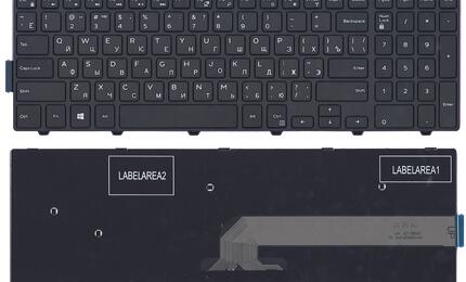 Клавиатура для ноутбука Dell Inspiron (15-5000, 5547, 5521) Black, (Black Frame), RU