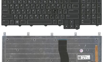 Клавиатура для ноутбука Dell Alienware (M17X) с подсветкой (Light), Black, RU/EN