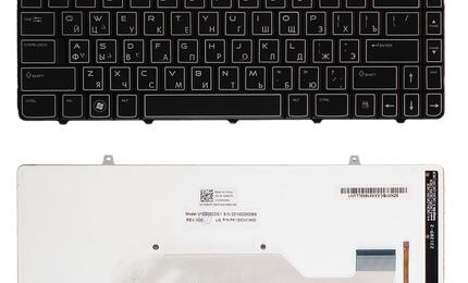 Клавиатура для ноутбука Dell Alienware (M11X-R2, M11X-R3) с подсветкой (Light), Black, RU