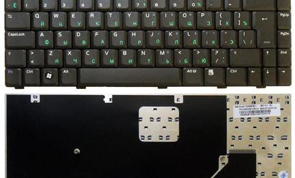 Клавиатура для ноутбука Asus (W3, W3J, A8, F8, N80) Black, RU (вертикальный энтер)