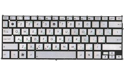 Клавиатура для ноутбука Asus Zenbook (UX21A, UX21E) Silver, (No Frame) RU - фото 2