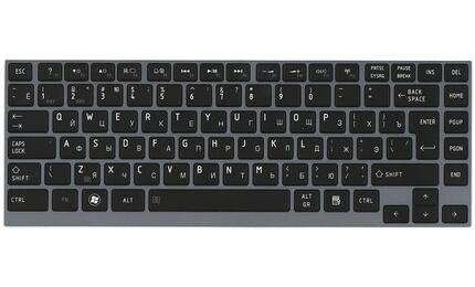 Клавиатура для ноутбука Toshiba Satellite (U900, U920T, U840, U800) с подсветкой (Light), Black, (Gray Frame) RU - фото 2