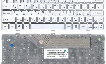 Клавиатура для ноутбука MSI (U160, U135) White, (White Frame), RU