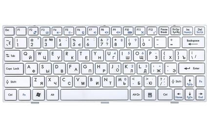 Клавиатура для ноутбука MSI (U160, U135) White, (White Frame), RU - фото 2