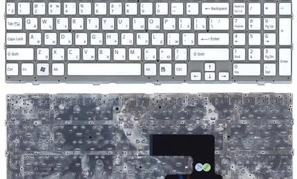 Клавиатура для ноутбука Sony Vaio (VPC-EE, VPCEE) White, (NoFrame) RU