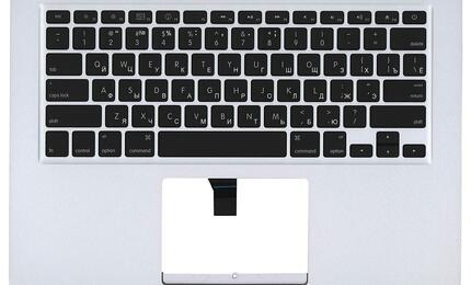 Клавиатура для ноутбука Apple MacBook Air (A1369) 2010+ Black, (Silver TopCase), RU (горизонтальный энтер)