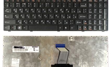 Клавиатура для ноутбука Lenovo IdeaPad (Y570) Black, (Black Frame), RU