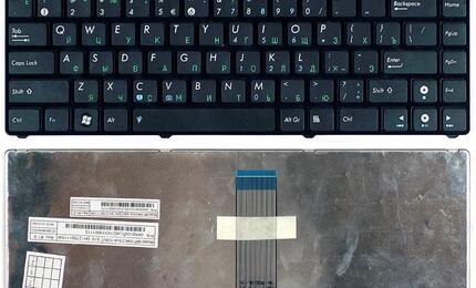 Клавиатура для ноутбука Asus (UL20, UL20A, UL20FT) Black, (Silver Frame) RU