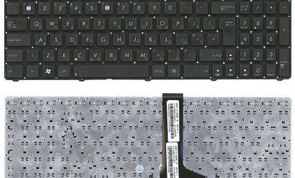 Клавиатура для ноутбука Asus (U52, U53, U56) Black, (No Frame) RU (вертикальный энтер)