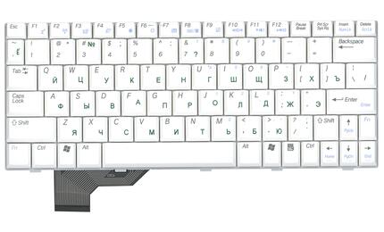 Клавиатура для ноутбука Asus (U5, U5F, U5A, U5S) White, RU - фото 2