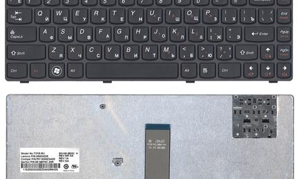 Клавиатура для ноутбука Lenovo IdeaPad (Y480) Black, (Black Frame), RU