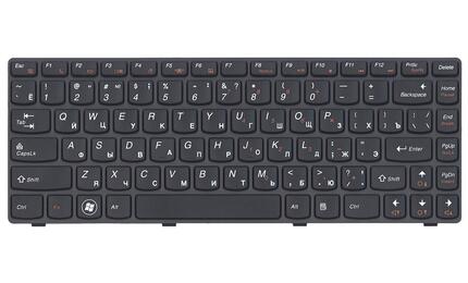 Клавиатура для ноутбука Lenovo IdeaPad (Y480) Black, (Black Frame), RU - фото 2