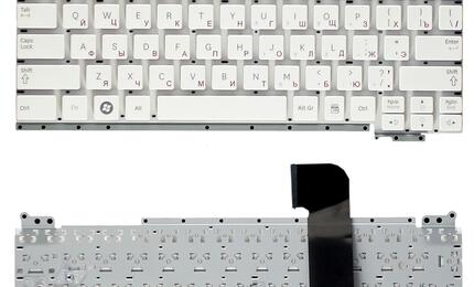 Клавиатура для ноутбука Samsung (N230, N350, NF210, NF310) White, (No Frame), RU