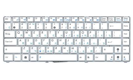 Клавиатура для ноутбука Asus EEE PC 1201, 1215, 1225, U20, VX6 Eee PC Lamborghini White, (No Frame) RU - фото 2