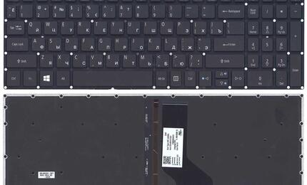 Клавиатура Acer Aspire (E5-573) с подсветкой (Light) Black, (No Frame) RU