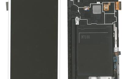 Матрица с тачскрином (модуль) для Samsung Galaxy Note 2 GT-N7100 белый с рамкой