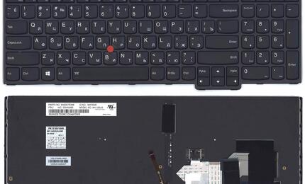 Клавиатура для ноутбука Lenovo Thinkpad (S5) с указателем (Point Stick), с подсветкой (Light), Black, (Black Frame), RU