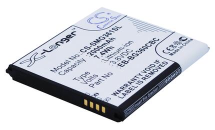 Аккумуляторная батарея для смартфона Samsung CS-SMG361SL Galaxy J2 SM-J200F 3.8V White 2000mAh 7.60Wh