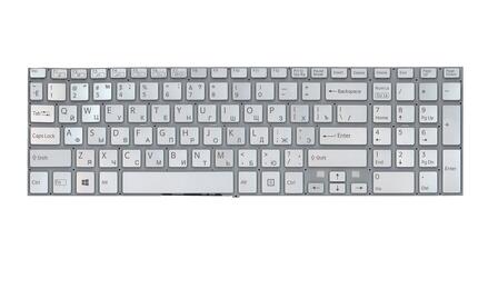 Клавиатура для ноутбука Sony (SF510) Silver, с подсветкой (Light), (No Frame), RU - фото 2