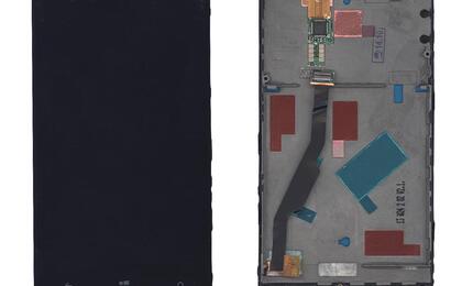 Матрица с тачскрином (модуль) для Nokia Lumia 720 черный с рамкой